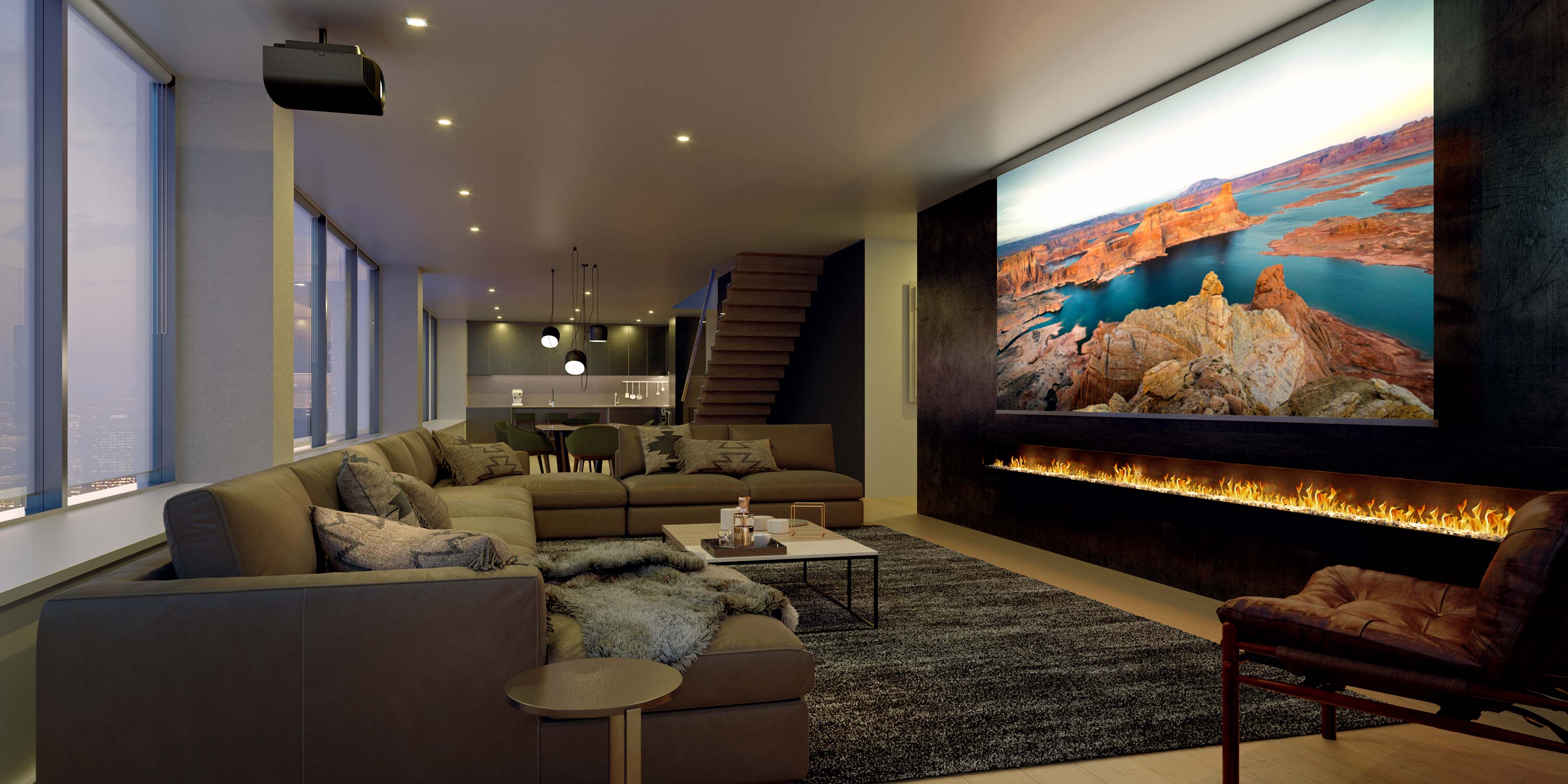 Sound bar, mountains, tv, wood